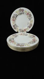 Wedgwood Lichfield Pattern Bone China 11' Dinner Plates - Set Of 8