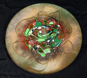 Mid Century Modern Enamel On Copper Plate / Dish