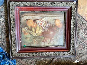 STILL LIFE CHROMOLITHOGRAPH IN A VICTORIAN FRAME