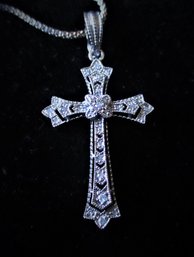 Affinity Diamonds Sterling Silver Cross & Chain