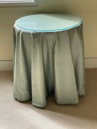 Sage Green Satin Custom Designer Table Skirt