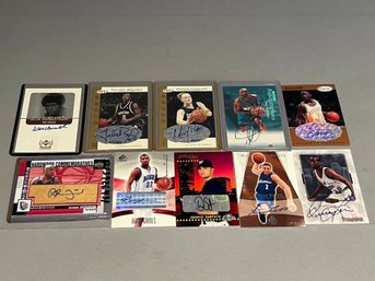 Lot Of 10 Signed Basketball Cards