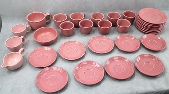 Pink Fiestaware Lot   Homer Laughlin Lot  Plus 3 Specked Pink Pieces