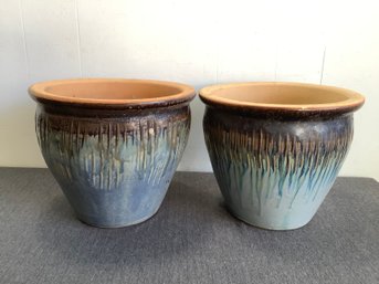 Ceramic Blue Glazed Planters