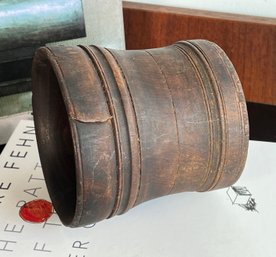 Early Antique Hand Turned Hardwood Mortar / Bowl