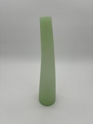 Vintage Italian Hand-blown Vase In Light Green Frosted Beach Glass