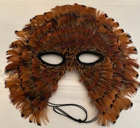 Vintage Elaborate Full Feather  Costume Mask/Mardi Gras/Halloween 11' W X 10 ' L X 6' Length To Nose