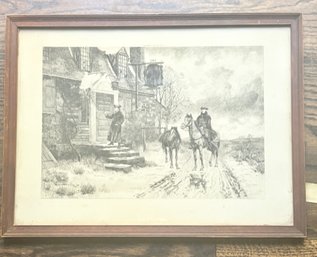 Alfred Wordsworth Thompson (American, 1840 - 1896) Etching 'The Deserted Inn' ,Signed