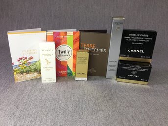 Brand New CHANEL & LANCOME Makeup - HERMES & GUCCI Perfume Samples - All Items Brand New & Pricey ! WOW !