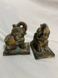 Cast Iron Elephant Bookends 5x3.5x6in