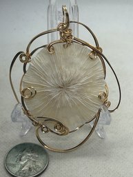 Unique Natural SAND DOLLAR- Set In Ornate Bezel/pendant