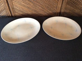 MCM Royal China Celeste Blue Starburst Platters