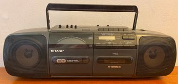1990 Sharp Boom Box Double Tape Player & Radio