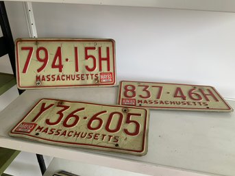 Three Pairs Of 1980s Vintage License Plates