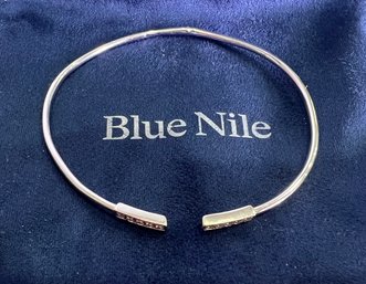 Blue Nile Diamond Open Bar Flex Bracelet In 14K White Gold