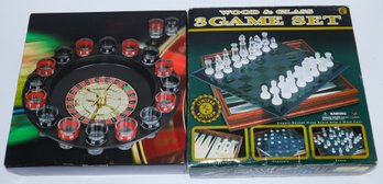 Lot With Roulette Drinking Game And A 3 Game Set
