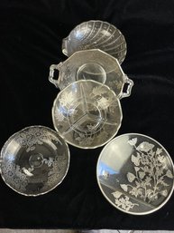 Silver Trimmed Serving Dishes