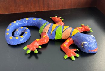 Vintage 1980's Mexican Paper Mache Gecko Wall Hanging