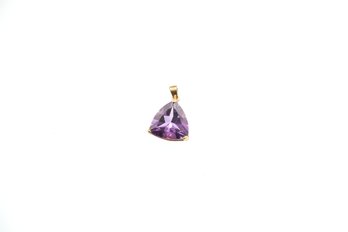 14k Yellow Gold Amethyst Pendant