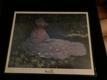 Monet Print Of A Women Reading In The Grass