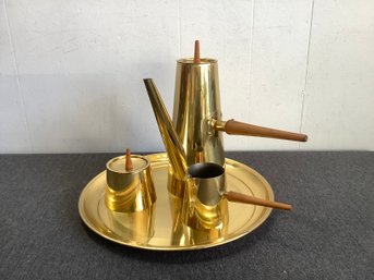 Mid Century Brass Tea Set