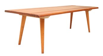 MCM 1960's Rectagular  Low Profile  Wood Coffee Table With Slanted Tapered Legs