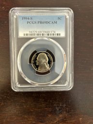 Beautiful 1994 S San Francisco Jefferson Nickel PCGS PR69DCAM