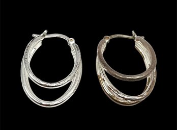 Vintage Designer Three Hoop Earrings