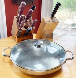 A Wolfgang Puck Lidded Paella Pan And More Kitchen Knives