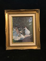 Claude Monet Print Of Women Gathered Outside
