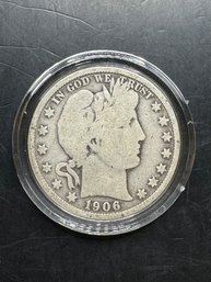 1906 Silver Barber Half Dollar