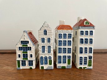 Royal Copenhagen Polly Delft Porcelain Houses, Made In Holland