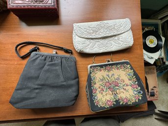 THREE ANTIQUE PURSES