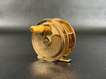 Vintage Army & Navy Cooperative Society LTD Fishing Reel In Brass, Made In England #2