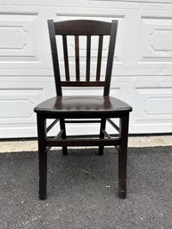 Dark Brown Slatted Back Desk/ Side Chair, Made In Italy