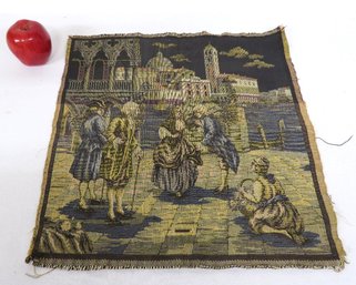 A Small Unframed Tapestry Of A European Scene