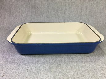 Very Nice Le CREUSET Blue #30 Grill Pan - Cast Iron / Enamel - Made In France - New Retail Price Is $165