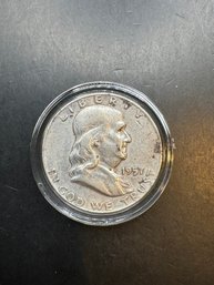 1957-D Silver Benjamin Franklin Half Dollar