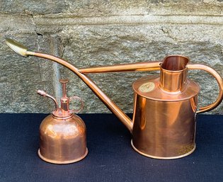 Haws England Copper Watering Can And Unbranded Plant Mister