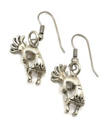 Vintage Sterling Silver Kokopelli Dangle Earrings