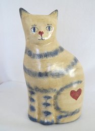 A Folk Art Ceramic Cat Statue