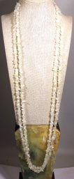 Pair Shard Beaded Crystal Stone Necklaces 36' Long