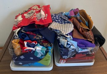 Two Bins Of Ladies Scarves