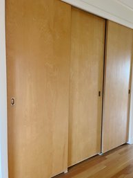 A Group Of 3 Hollow Core Sliding Door Panels With Brass Hardware - Hall
