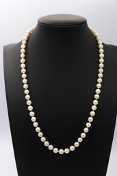 Elegant & Sophisticated 14k White Gold & White Pearl Necklace