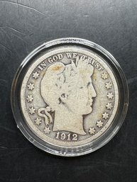 1912 Silver Barber Half Dollar