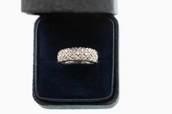 18k White Gold Diamond Band Ring Size 6.50