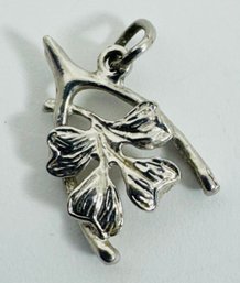 VINTAGE SIGNED WELLS STERLING SILVER WISHBONE 4 LEAF CLOVER CHARM OR PENDANT