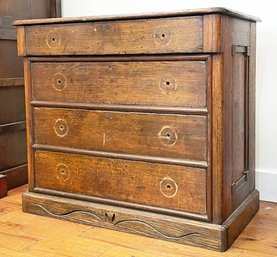 A 19th Century Paneled Oak Butler's Server (could Be Used As Dresser)