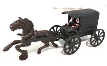 Cast Iron Amish Family Horse And Buggy 1 Of 2